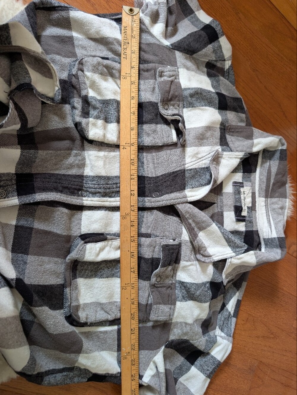 Free People We The Free Izzie Cargo Shirt Jacket Large Black White - Picture 11 of 12